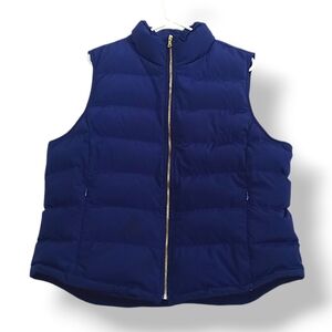 Talbots Dark Blue Puffer Vest Winter Activewear Layers Warm Ski Snowboard Cozy
